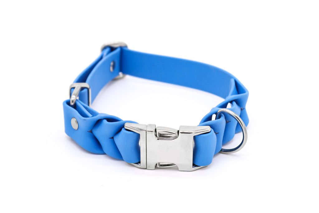 Basic Biothane Halsband 25mm Azurblau