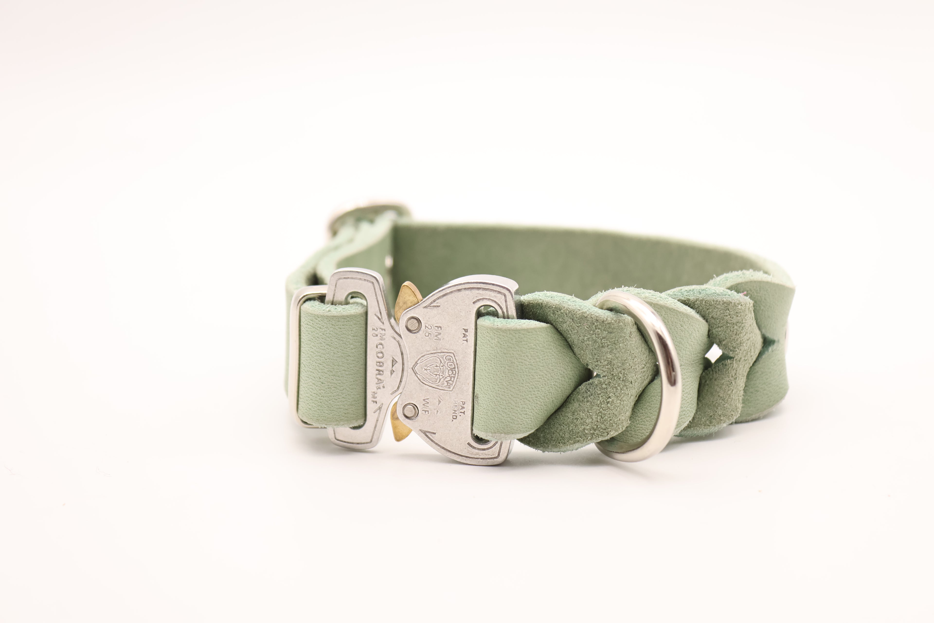 Basic Leder Halsband 25mm Salbei