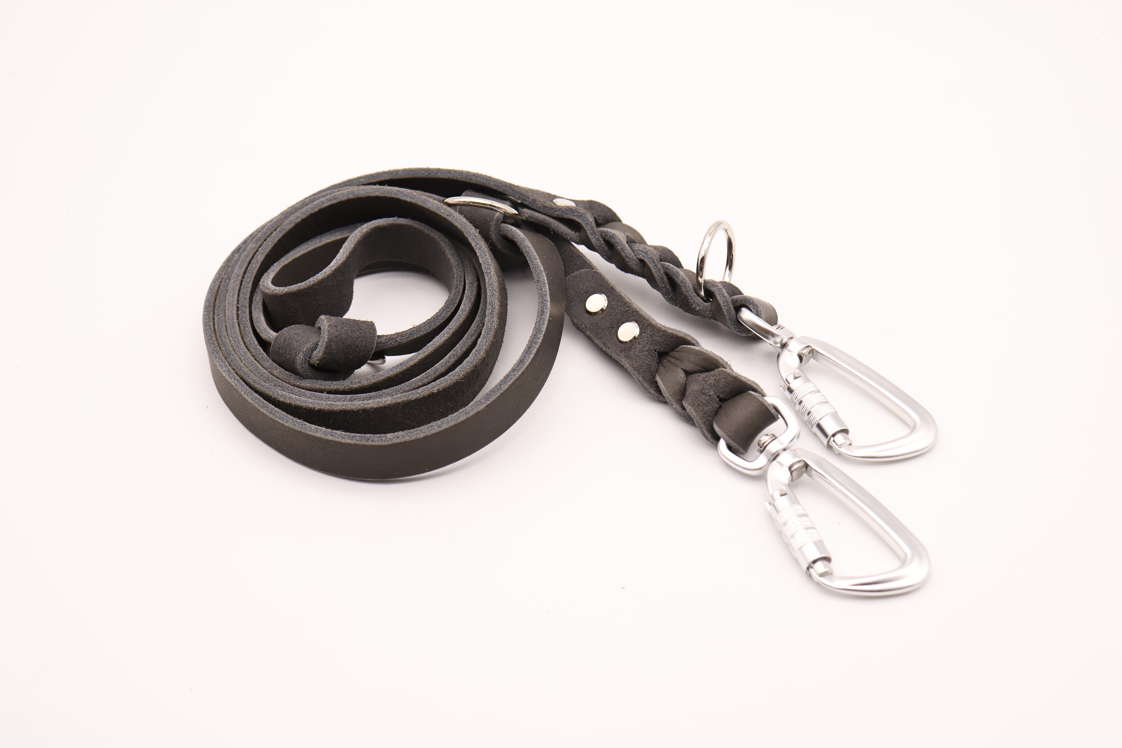 Basic Leder Leine 20mm Dunkelgrau