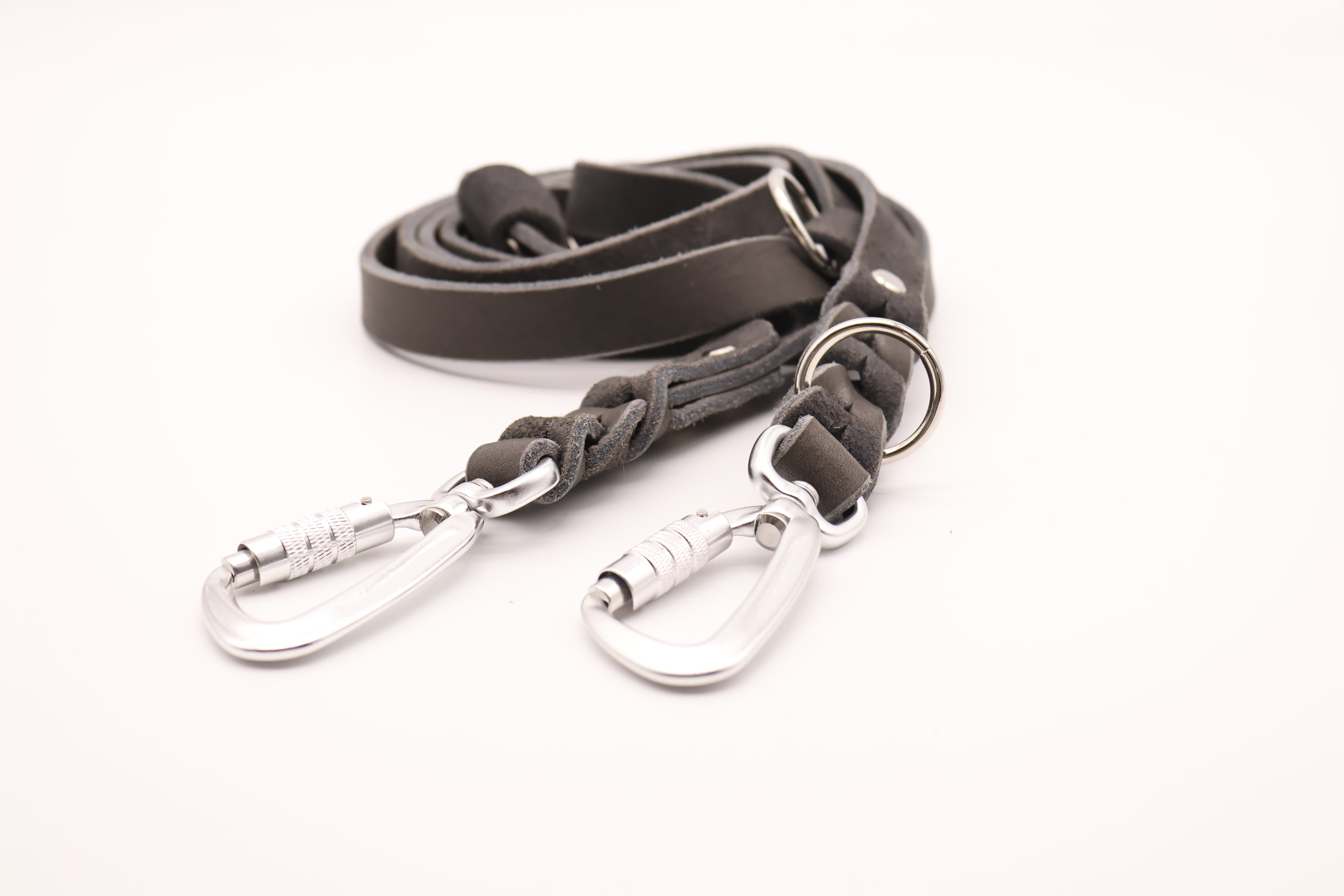 Basic Leder Leine 20mm Dunkelgrau