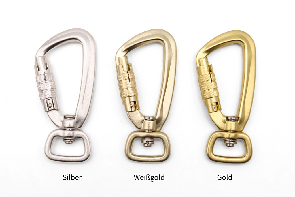 Sicherheitskarabiner Weißgold